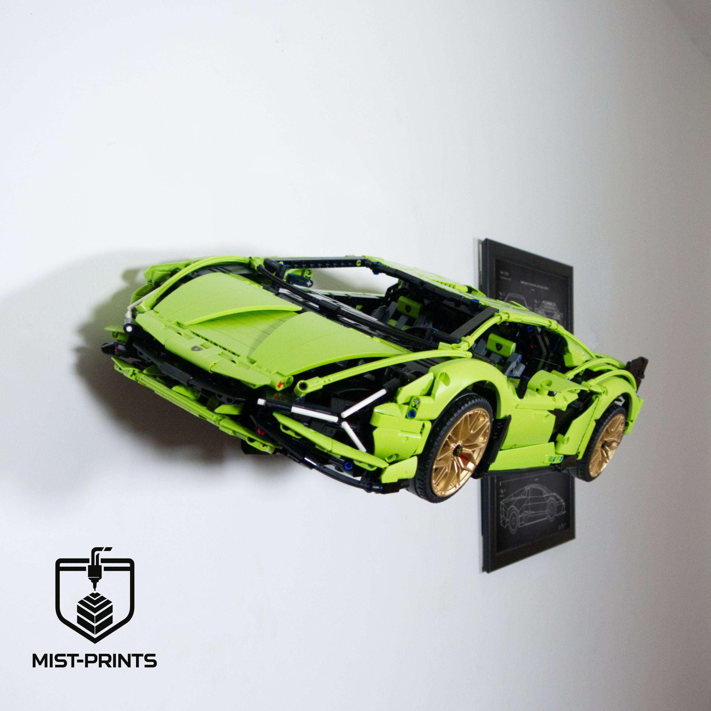 Premium Wandbeugel – Compatibel met LEGO® Technic Lamborghini Sián FKP 37 42115
