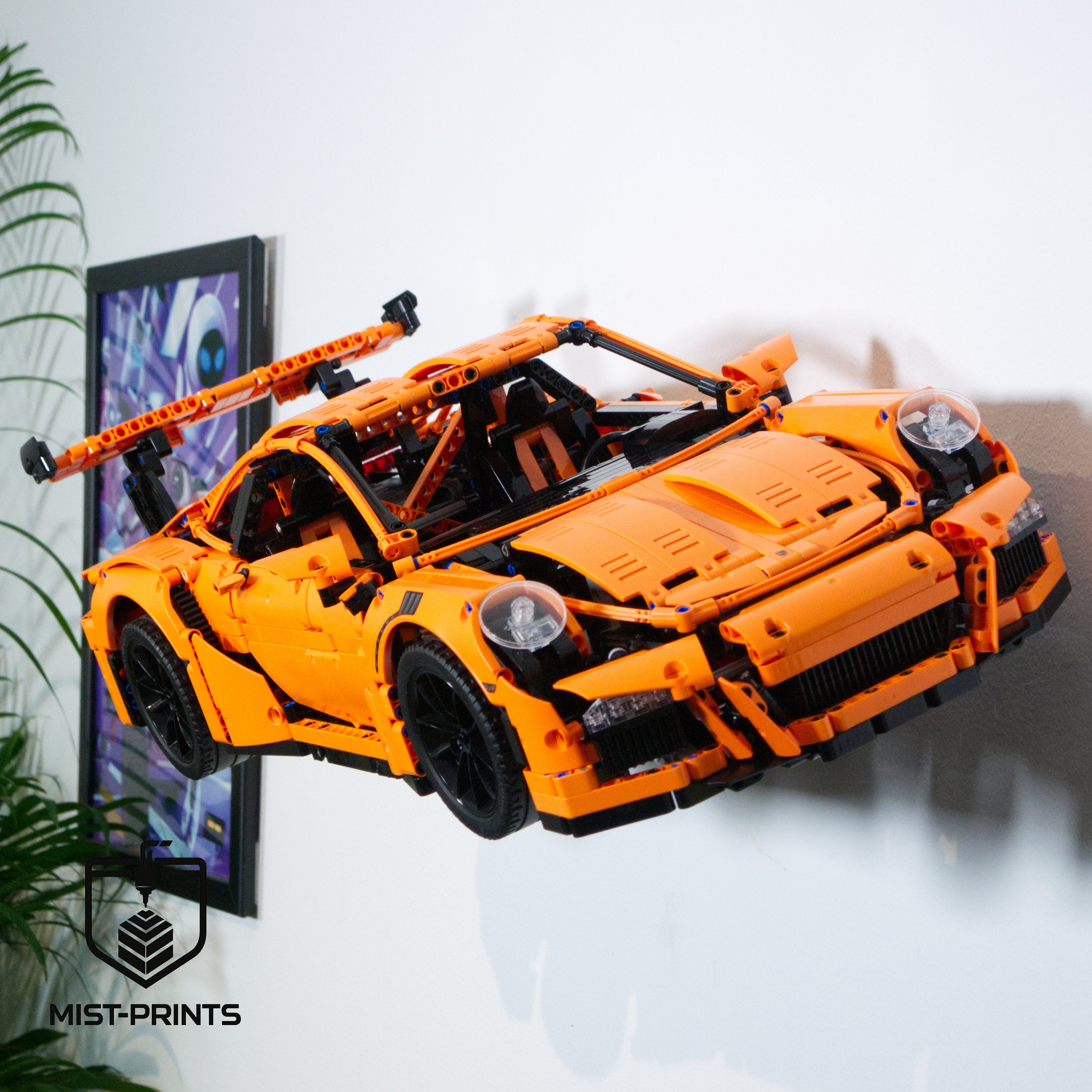 Premium Wandbeugel – Compatibel met LEGO® Technic Porsche 911 GT3 RS 42056