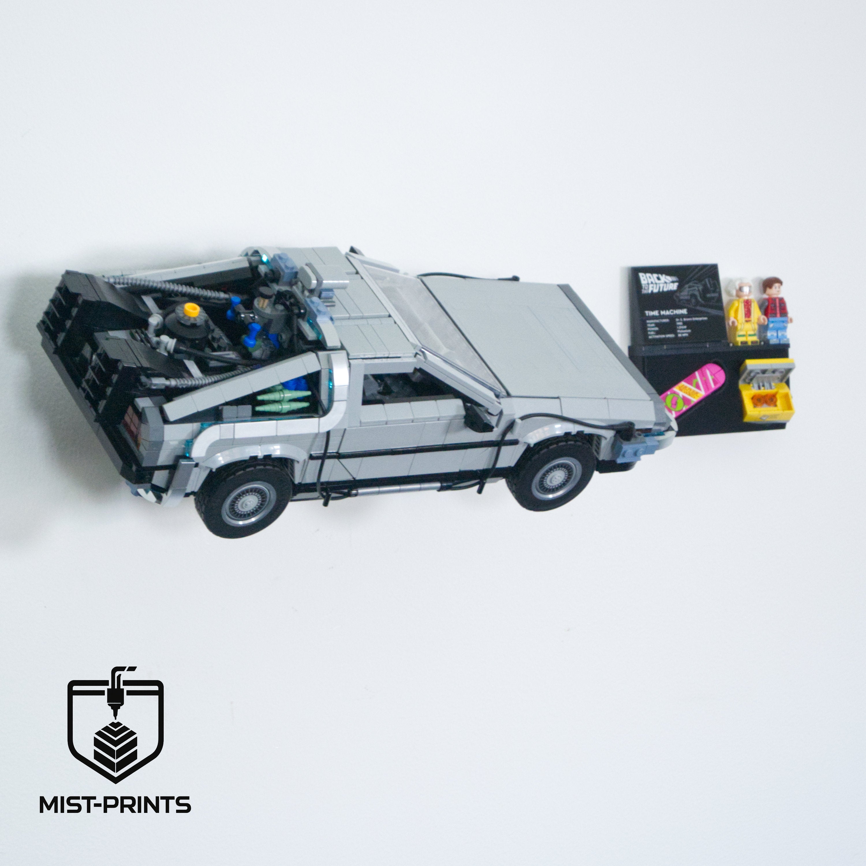 Premium Wandbeugel – Compatibel met LEGO® Back to the Future Time Machine 10300