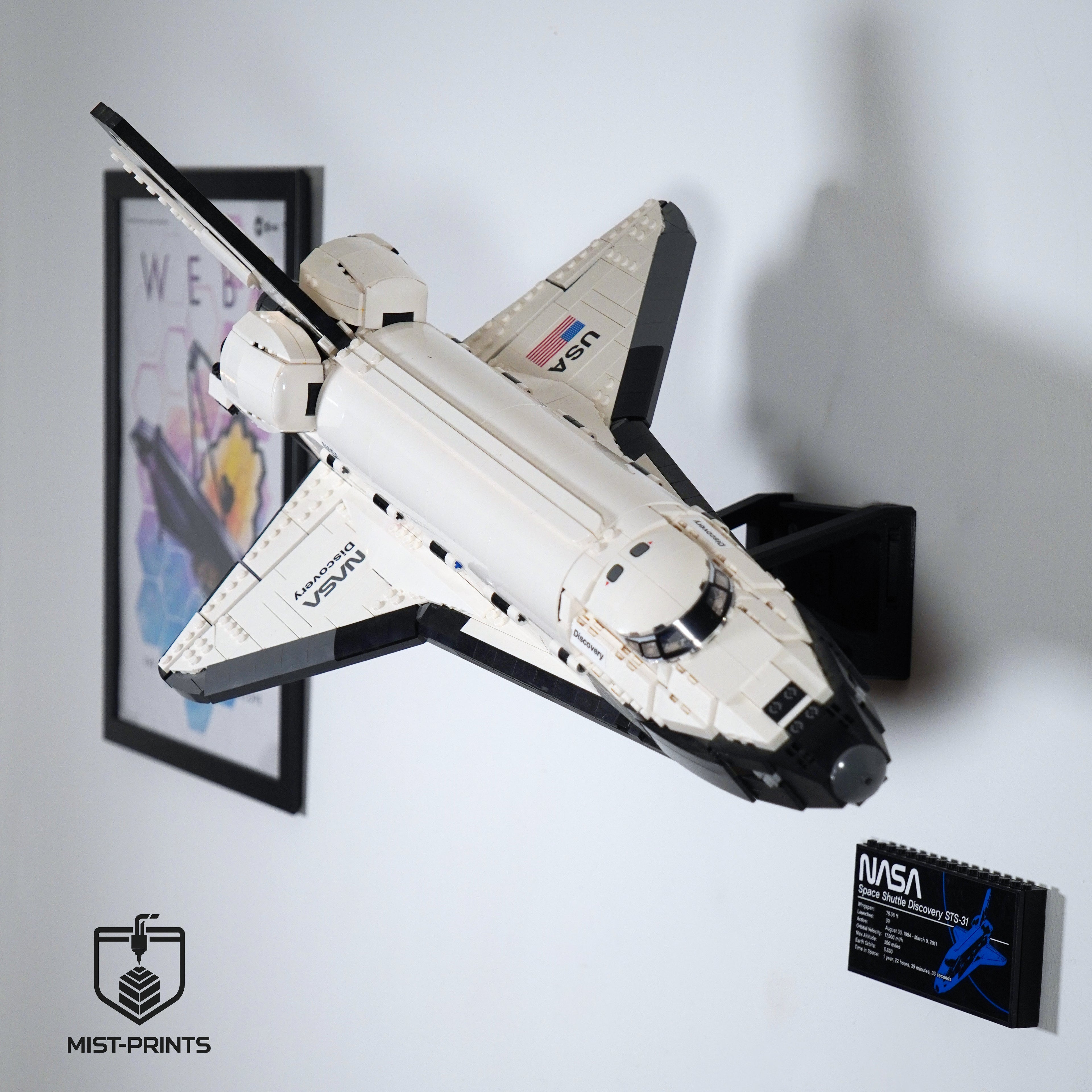 Premium Wandbeugel – Compatibel met LEGO® NASA Space Shuttle Discovery 10283