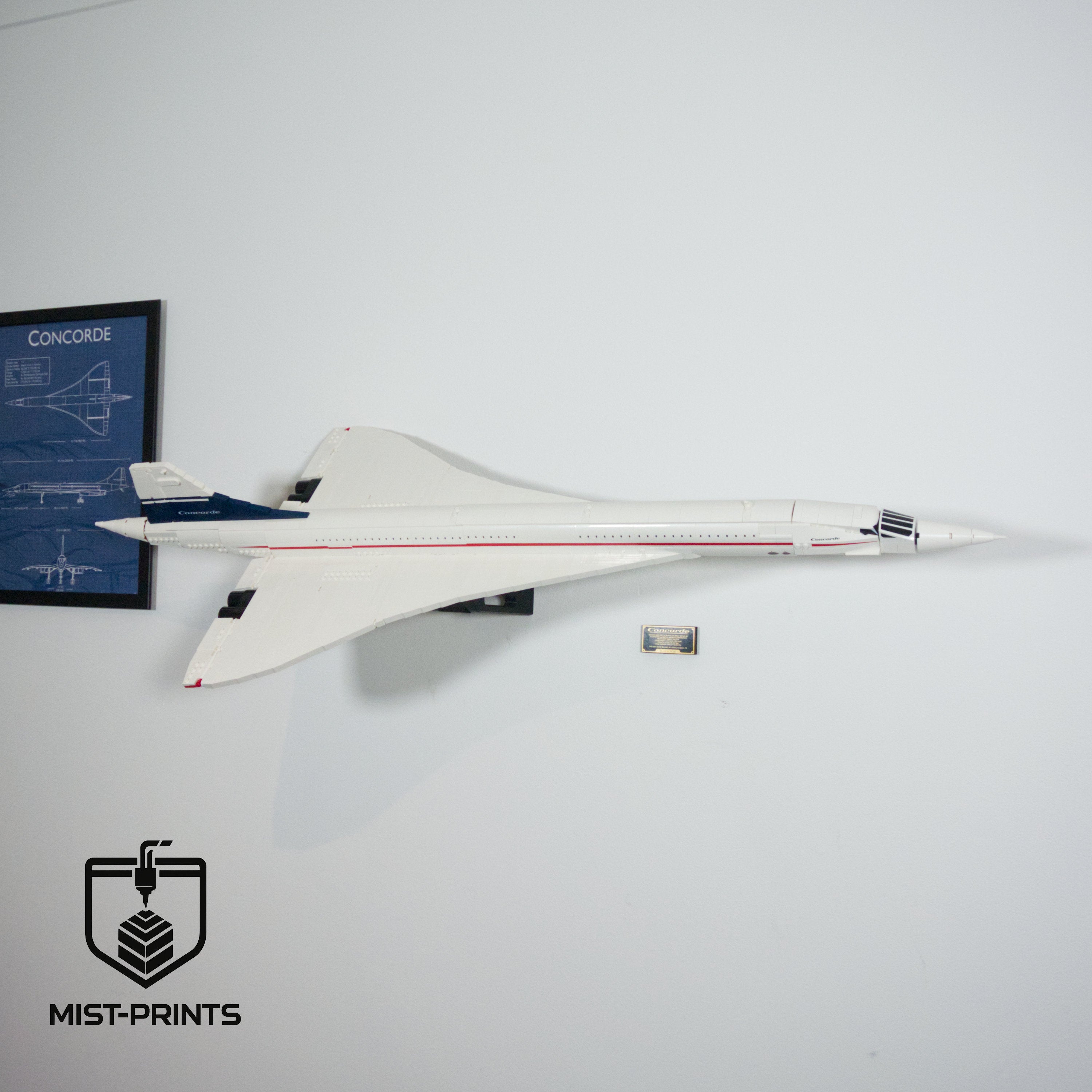 Premium Wandbeugel – Compatibel met LEGO® Concorde 10318