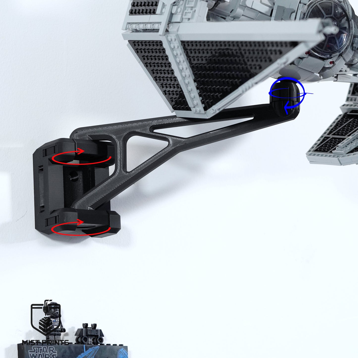 Premium Wandbeugel – Compatibel met LEGO® Star Wars™ UCS TIE Interceptor™ 75382