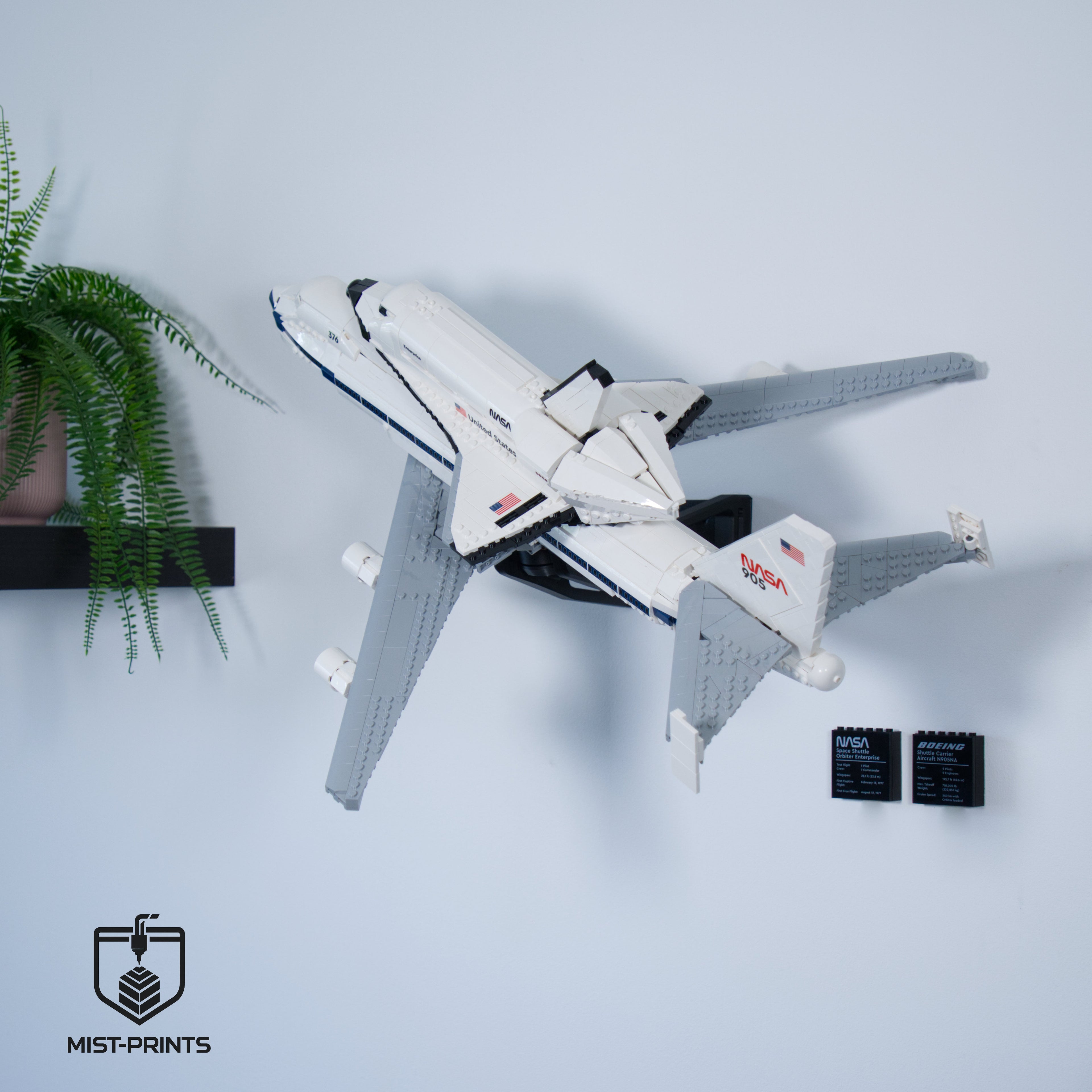 Premium Wandbeugel – Compatibel met LEGO® Icons Shuttle Carrier Aircraft 10360