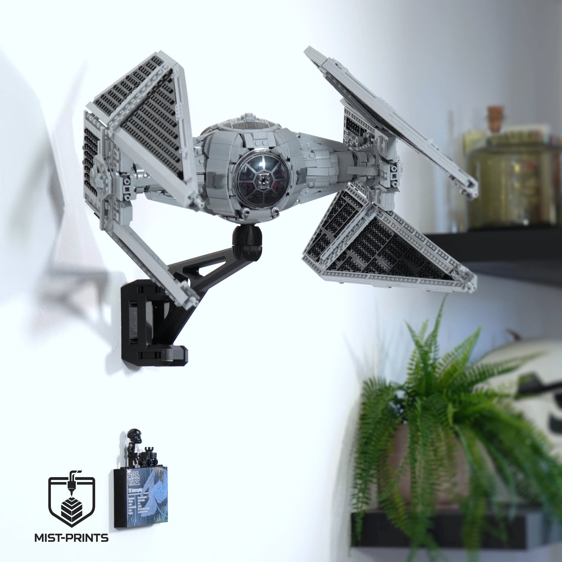 Premium Wandbeugel – Compatibel met LEGO® Star Wars™ UCS TIE Interceptor™ 75382