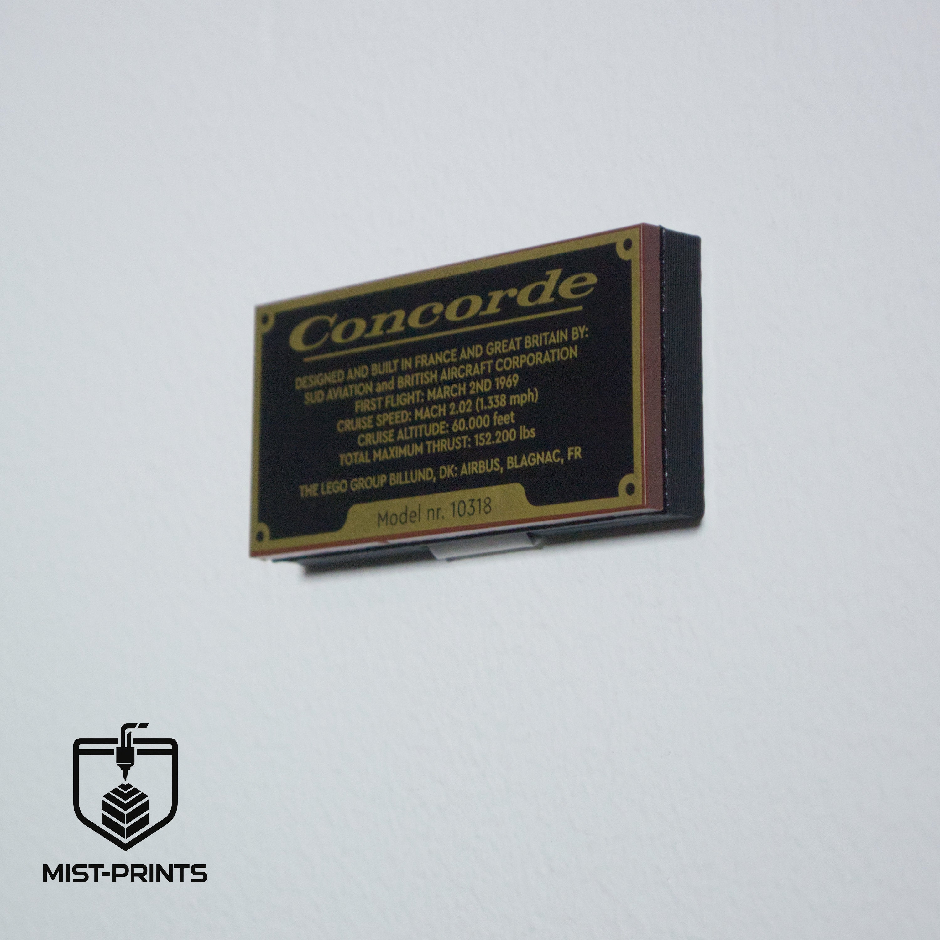Premium Wandbeugel – Compatibel met LEGO® Concorde 10318