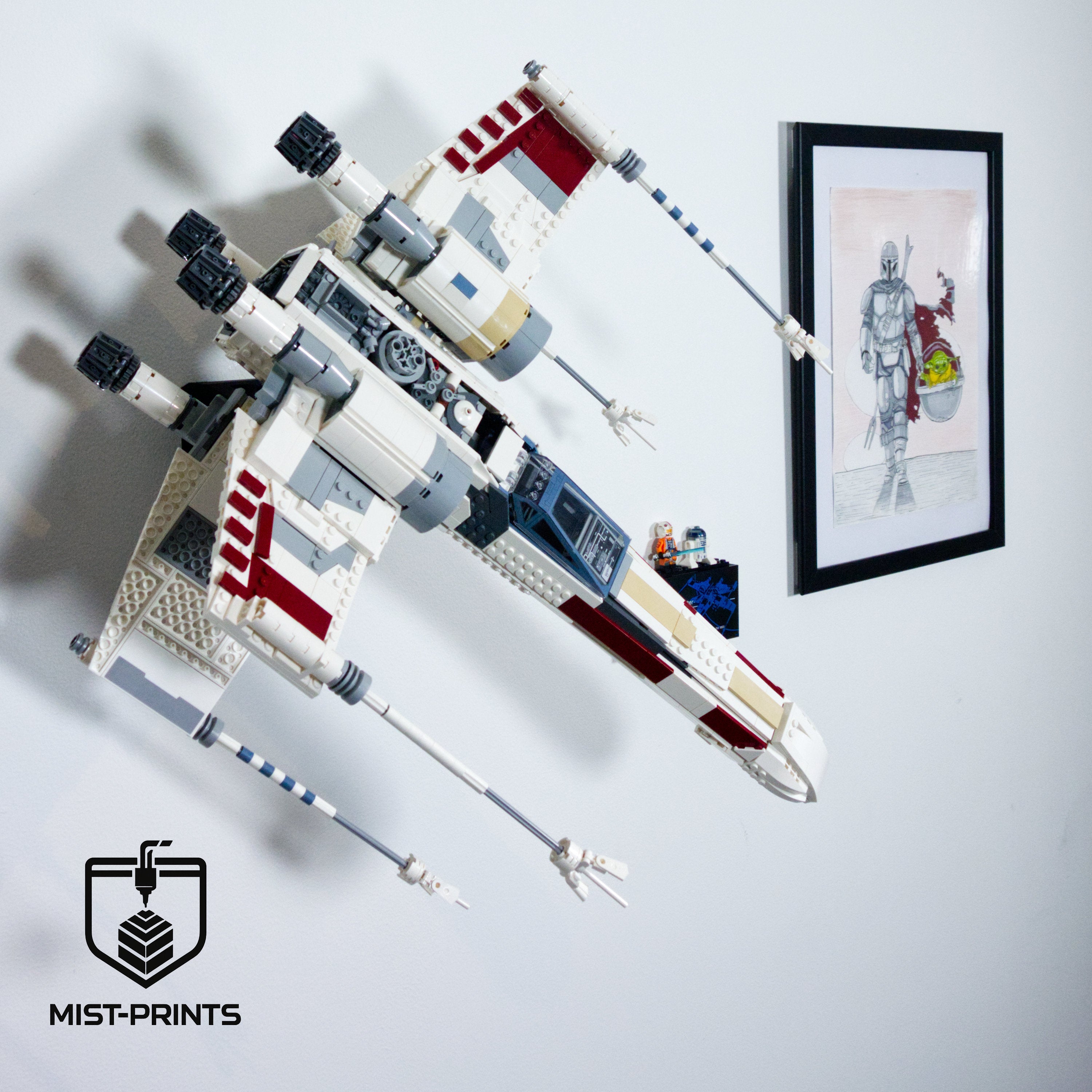 Premium Wandbeugel – Compatibel met LEGO® Star Wars™ X-Wing Starfighter 75355