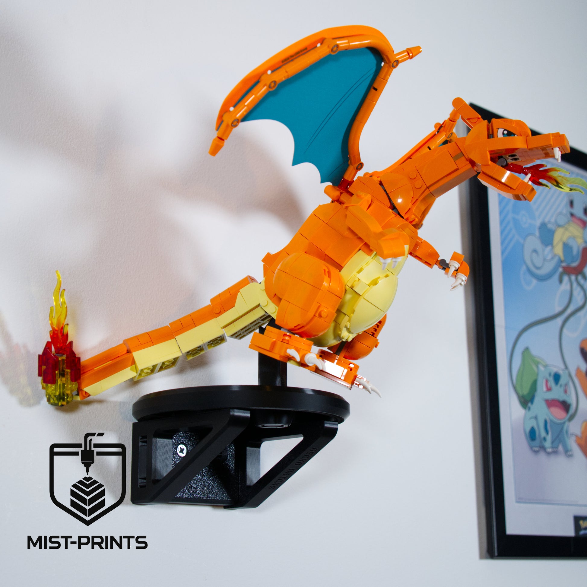 Premium Wandbeugel Set (3-delig) – Compatibel met LEGO® Pokémon™ Venusaur, Charizard & Blastoise 72153