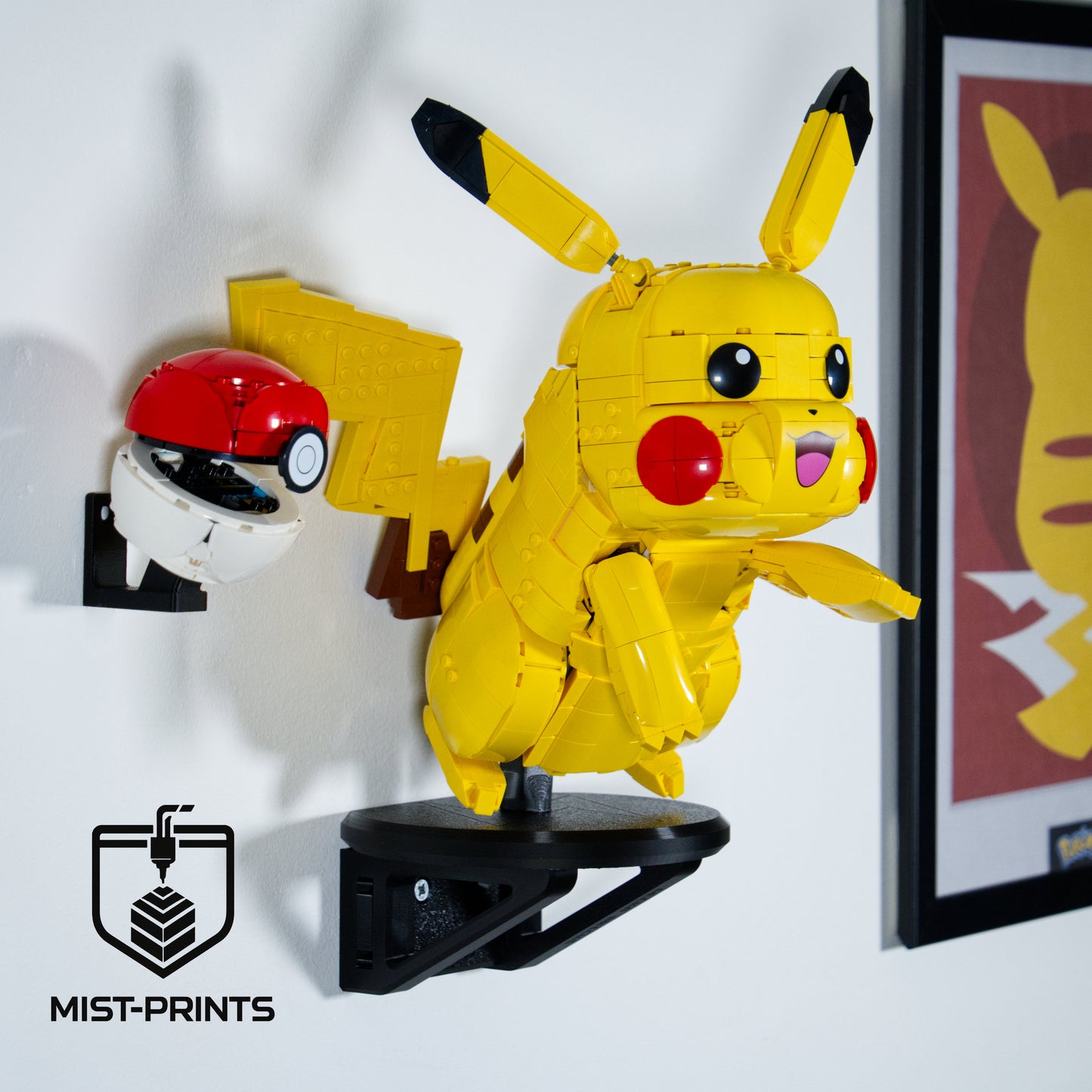 Premium Wandbeugel – Compatibel met LEGO® Pokémon™ Pikachu en Pokéball 72152