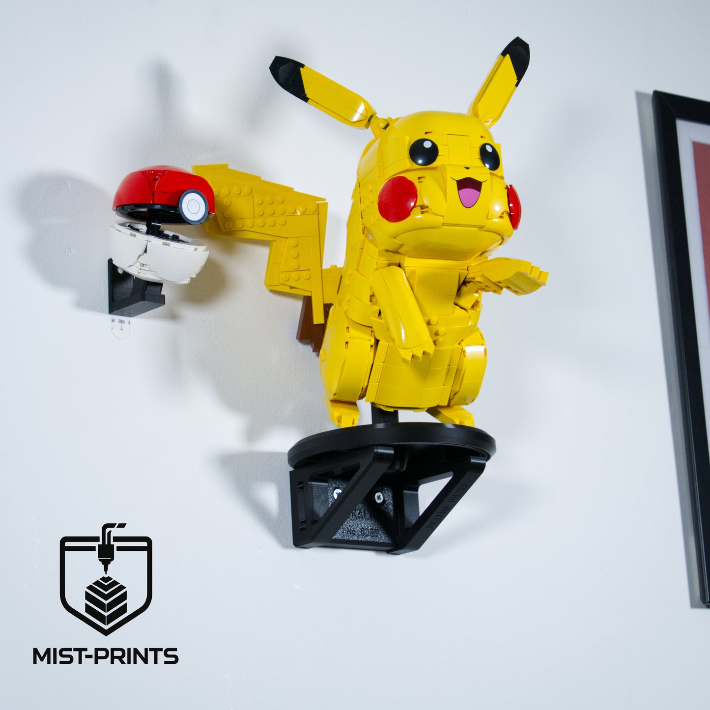 Premium Wandbeugel – Compatibel met LEGO® Pokémon™ Pikachu en Pokéball 72152